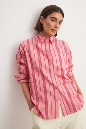 NA-KD Klassisk skjorta - Pink,Stripe