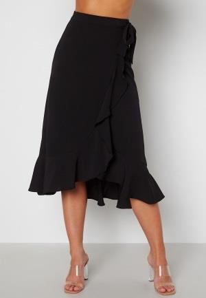 BUBBLEROOM Gillie Wrap Skirt Black 38