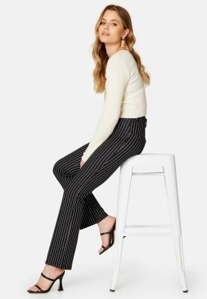 BUBBLEROOM Soft flared suit trousers Black/Striped XS