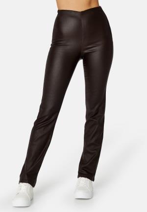 BUBBLEROOM Alicia coated straight leg trousers Dark brown 44