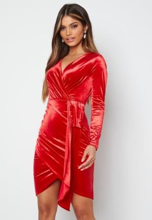 BUBBLEROOM Snapshot Drape Dress Red M