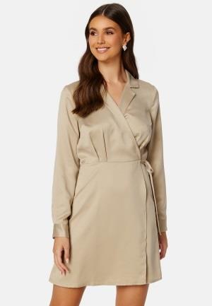 BUBBLEROOM Destinee wrap dress Light nougat 42