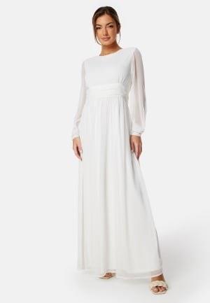 Bubbleroom Occasion Dahlia Round Neck Maxi Dress White 32