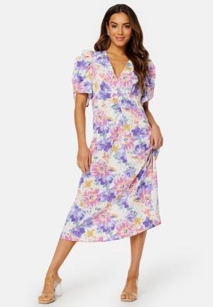 Bubbleroom Occasion Neala Puff Sleeve Dress White / Floral 42