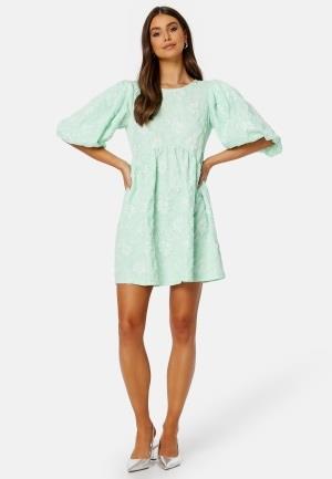 BUBBLEROOM Summer Luxe Puff Mini Dress Green 42