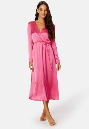 Bubbleroom Occasion Rae Satin Dress Pink XS