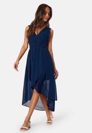 Bubbleroom Occasion High-Low Chiffon Dress Navy 46