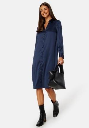 BUBBLEROOM Lillyanna satin shirt dress Blue 54