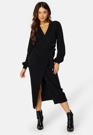 BUBBLEROOM Amira Wrap Dress Black M