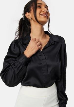 BUBBLEROOM Nicole Puff Sleeve Shirt Black 34