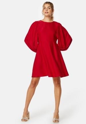 BUBBLEROOM Charli Balloon Sleeve Dress Red 36