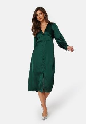 BUBBLEROOM Roberta Satin Dress Dark green 38