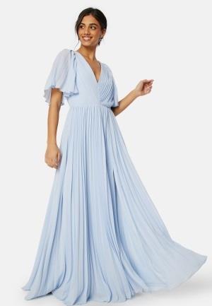 Bubbleroom Occasion Pleated Slit Gown  Light blue 34