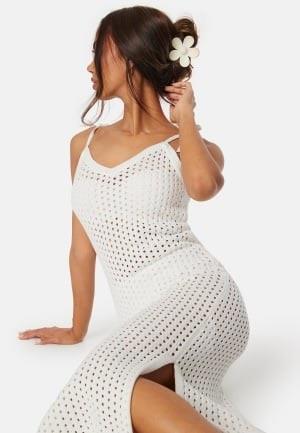 BUBBLEROOM Crochet Knitted Tie Strap Dress Offwhite L