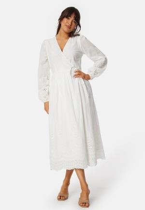 YAS Yasluma LS Long Wrap Dress Star White XL