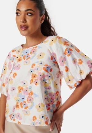 Pieces Pckarlson SS top White/Floral S