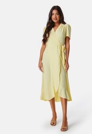 John Zack Short Sleeve Wrap Dress Lemon XS (UK8)