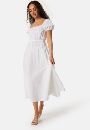 BUBBLEROOM Puff Sleeve Cotton Dress White L