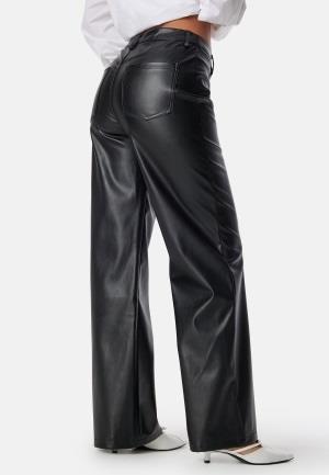 BUBBLEROOM Straight PU Trousers Black 42