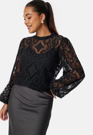 BUBBLEROOM Lace L/S Blouse Black M