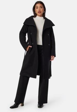 BUBBLEROOM Ava High Neck Midi Coat Black XS