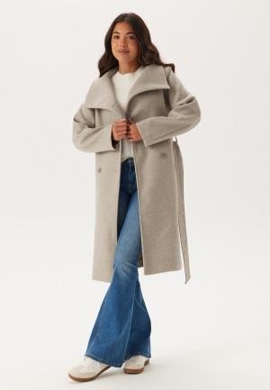 BUBBLEROOM Ava High Neck Midi Coat Light beige XS