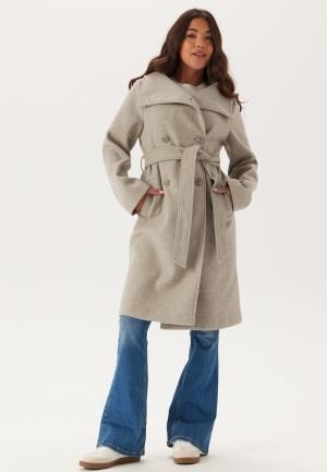 BUBBLEROOM Ava High Neck Midi Coat Light beige S