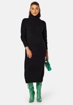 VILA Rill Roll Neck L/S Midi Dress Black M