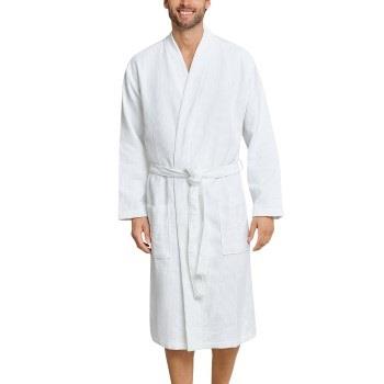 Schiesser Essentials Waffle and Terry Bathrobe Vit bomull Large Herr