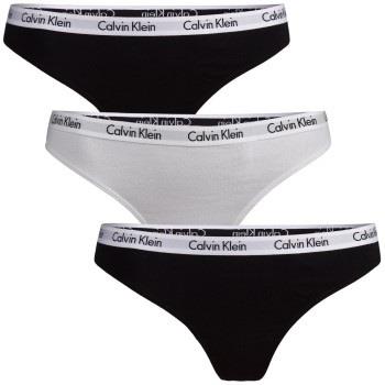 Calvin Klein Trosor 3P Carousel Thongs Svart/Vit bomull X-Small Dam