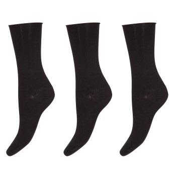 Decoy Strumpor 3P Thin Comfort Top Socks Svart Strl 37/41 Dam
