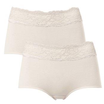 Trofe Lace Trimmed Maxi Briefs Trosor 2P Champagne bomull Large Dam
