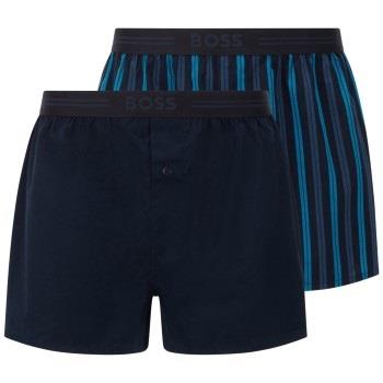 BOSS Kalsonger 2P Woven Boxer Shorts With Fly Blå/Lila bomull Large He...