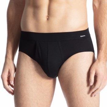 Calida Kalsonger Cotton Code Brief With Fly Svart bomull Large Herr