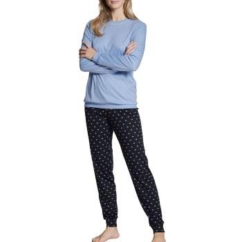 Calida Night Lovers Pyjama With Cuff Blå bomull X-Small Dam