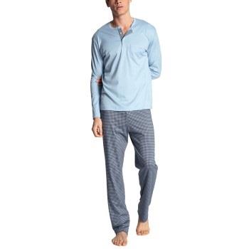 Calida Relax Choice Long Sleeve Pyjama Ljusblå bomull Medium Herr