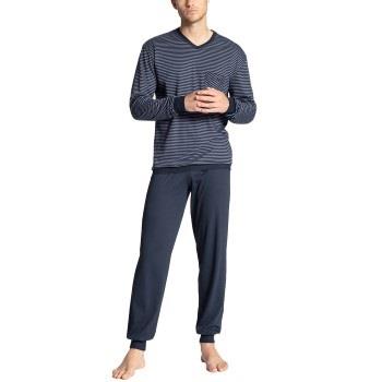 Calida Relax Streamline Pyjama With Cuff Blå bomull X-Large Herr