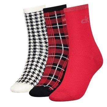Calvin Klein Strumpor 3P Demi Crew Sock Gift Box Svart/Röd One Size Da...