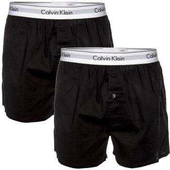 Calvin Klein Kalsonger 2P Modern Cotton Woven Slim Fit Boxer Svart väv...