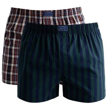 Gant Kalsonger 2P Cotton Stripe Boxer Shorts Blårandig bomull Medium H...
