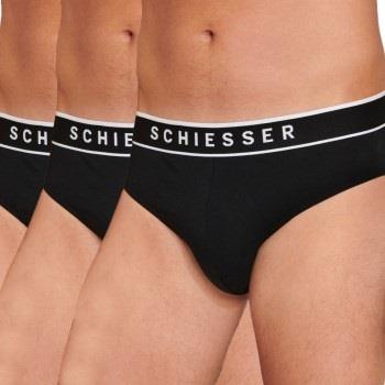 Schiesser Kalsonger 3P 95-5 Organic Cotton Rio Brief Helsvart bomull L...