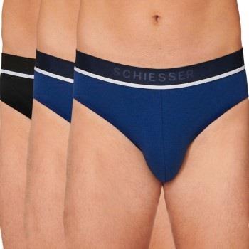 Schiesser Kalsonger 3P 95-5 Organic Cotton Rio Brief Svart/Blå bomull ...