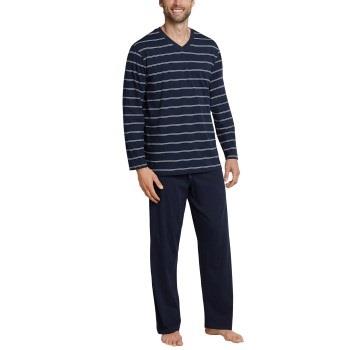 Schiesser Day and Night Long Stripe Pyjama 3XL-5XL Mörkblå bomull 5XL ...