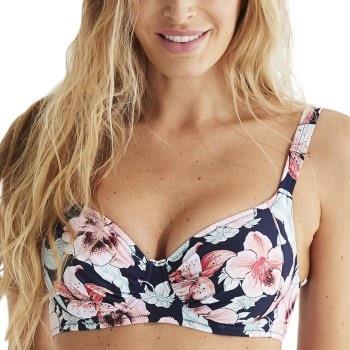 Damella Sophia Pink Lillies Underwire Bikini Bra Blå/Rosa E 44 Dam