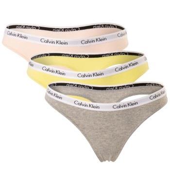 Calvin Klein Trosor 3P Carousel Thongs Rosa/Gul bomull Medium Dam