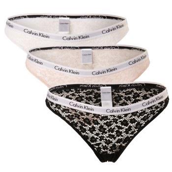 Calvin Klein Trosor 3P Carousel Lace Core Brazilian Svart/Rosa polyami...