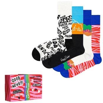Happy socks Strumpor 4P WWF Gift Box Flerfärgad bomull Strl 36/40