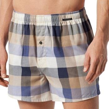 Schiesser Kalsonger 2P Fun Prints Boxer Shorts Beige/Blå bomull X-Larg...