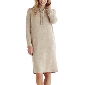Damella Knitted Long Sleeve Lounge Dress Beige Medium Dam