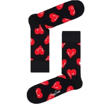 Happy socks Strumpor Smiley Heart Sock Svart mönstrad bomull Strl 36/4...